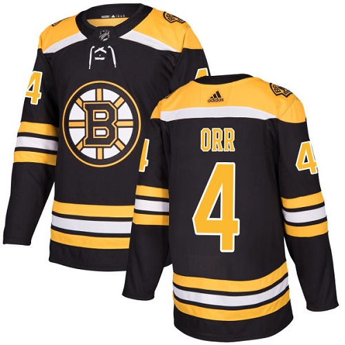 Adidas Boston Bruins 4 Bobby Orr Black Home Authentic Youth Stitched NHL Jersey